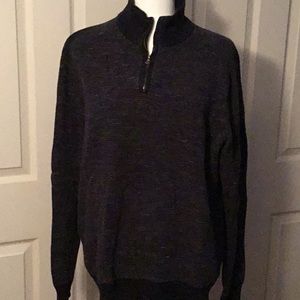 Gray tweedy 3/4 zip sweater